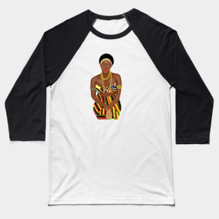 African Queen Kente Pattern Baseball T-Shirt